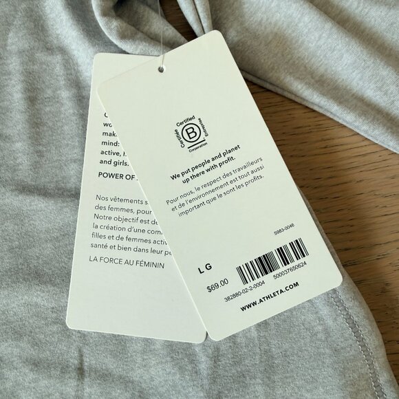 NWT | Athleta Uptempo Top | Norweigian Grey sz LG - Picture 5 of 7
